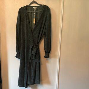 Max Studio Green Wrap Dress